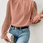 Full Size Mock Neck Flounce Sleeve Blouse