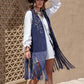 Zoe&Hannah Fringe Hem Open Front Vest