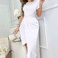 Twisted Asymmetrical Short Sleeve Dress