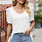 Round Neck Ruffle Trim Short Sleeve T-Shirt