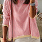 Striped Round Neck Drop Shoulder T-Shirt