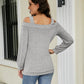 Full Size Cold Shoulder Cutout Square Neck Blouse