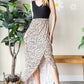 Heimish Full Size Slit Animal Print V-Neck Wide Strap Khaki Black Dress