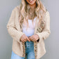 SoComfy Beige Leopard Snap Down Pocketed Collared Neck Jacket