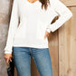 AuroraBlissX V-Neck Long Sleeve Knit Top with Pocket