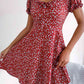Ditsy Floral Drawstring A-Line Dress