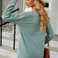 Decorative Button V-Neck Long Sleeve T-Shirt