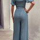 Printed Square Neck Jumpsuit with Pockets