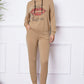 SHUT UP AND KISS ME Lip Graphic Hooded Top and Drawstring Pants Set