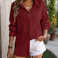 Button Up Dropped Shoulder Shirt