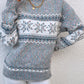CHRISTMAS Snowflake Pattern Mock Neck Sweater