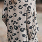 Plus Size Leopard V-Neck Dropped Shoulder T-Shirt
