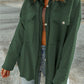 Pocketed Button Up Droppped Shoulder Jacket