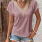 Eyelet V-Neck Short Sleeve T-Shirt