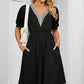 V-Neck Puff Sleeve Dress