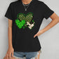 Heart Round Neck Short Sleeve T-Shirt