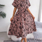 Penelope Printed Collared Neck Short Sleeve Tie Waist Dress