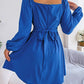 HANNAH MEA Tied Square Neck Balloon Sleeve Dress
