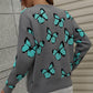 Woven Right Butterfly Dropped Shoulder Crewneck Sweater