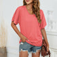 Full Size V-Neck Side Ruched Tee