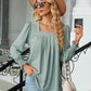 Full Size Square Neck Puff Sleeve Blouse