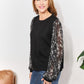 And The Why Black Full Size Foil Printed Sleeve Top