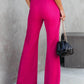 Justine&CC Front Slit Flare Leg Pants