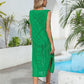 Openwork Slit V-Neck Sleeveless Cover Up
