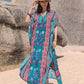 Printed Tie Neck Short Sleeve Dress