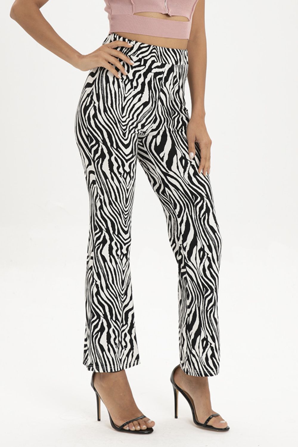 Women's Zebra Print Straight Leg Pants