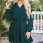 Frill Tie Neck Balloon Sleeve Dress