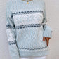 CHRISTMAS Snowflake Pattern Mock Neck Sweater