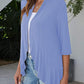 Open Front Ruffle Trim Cardigan