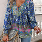Aurora Lea Bohemian Tie Neck Lantern Sleeve Blouse