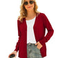 Button Up V-Neck Long Sleeve Cardigan