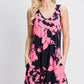 Heimish Full Size Floral V-Neck Tank Dress with Pockets