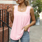 Full Size Eyelet Square Neck Tank