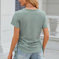 Eyelet Round Neck Short Sleeve T-Shirt