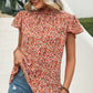 Ditsy Floral Mock Neck Short Sleeve T-Shirt
