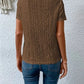 Eyelet Round Neck Short Sleeve T-Shirt