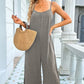 Round Neck Pocketed Sleeveless Jumpsuit