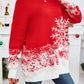 Christmas Themed Off-Shoulder Long Sleeve Sweater