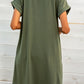Full Size Scoop Neck Short Sleeve Pocket Mini Dress