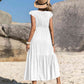Embroidered Square Neck Ruffle Hem Dress