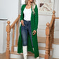 Cable-Knit Open Front Cardigan with Pockets
