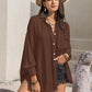 LoveByHannah Openwork Button Up Long Sleeve Shirt