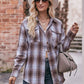 Plaid Dropped Shoulder Longline Shirt