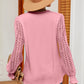 Openwork V-Neck Long Sleeve T-Shirt