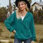 Zip Up Drawstring Long Sleeve Hooded Jacket