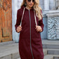 Full Size Zip-Up Longline Hoodie with Pockets
